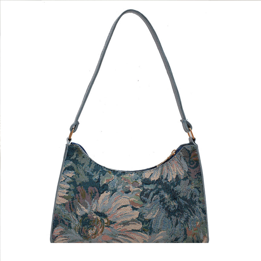 Trendy Oil Painting Underarm Handbags for Women
