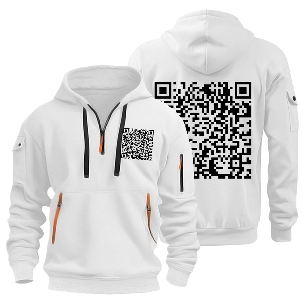 XIQIAM Qr Code Hoodie Men Graphic Hoodies Qr Code Hoodies Funny Sweatshirts Qr Code Hoodie Fu Qr Code Hoodiefunny Fu Qr Code Hoodie Qr Scan Code Joke Funny Hoodie Men Christmas White