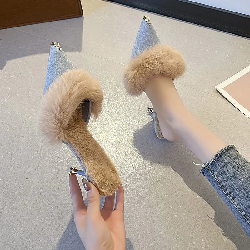 Warm Woolen Slippers for Women - Fashionable Outer Wear