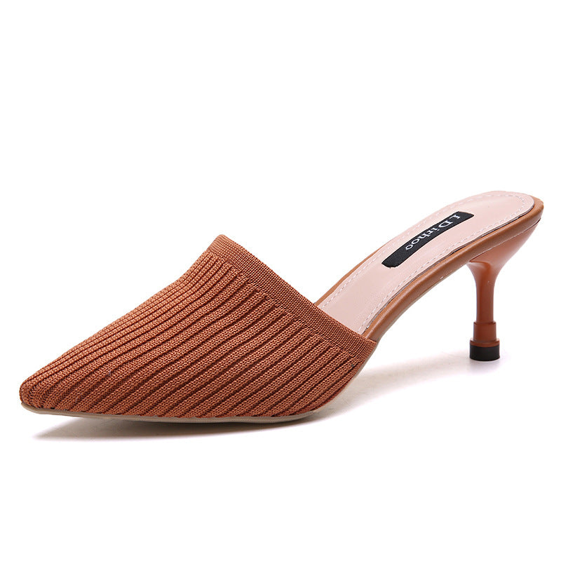 2024 Summer Pointed Toe High Heel Slippers for Women