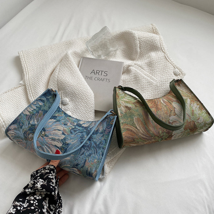 Trendy Oil Painting Underarm Handbags for Women