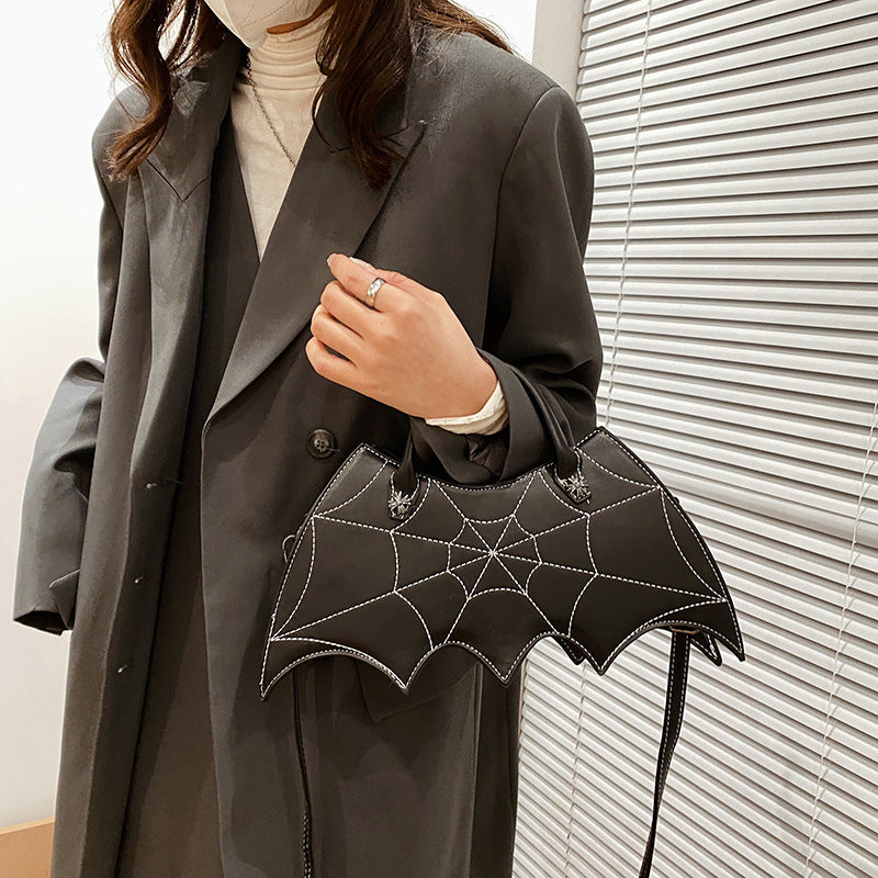 Retro Punk Style Embroidered Crossbody Handbag for Women