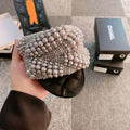 Small Fragrant Leather Pearl Slippers for Women