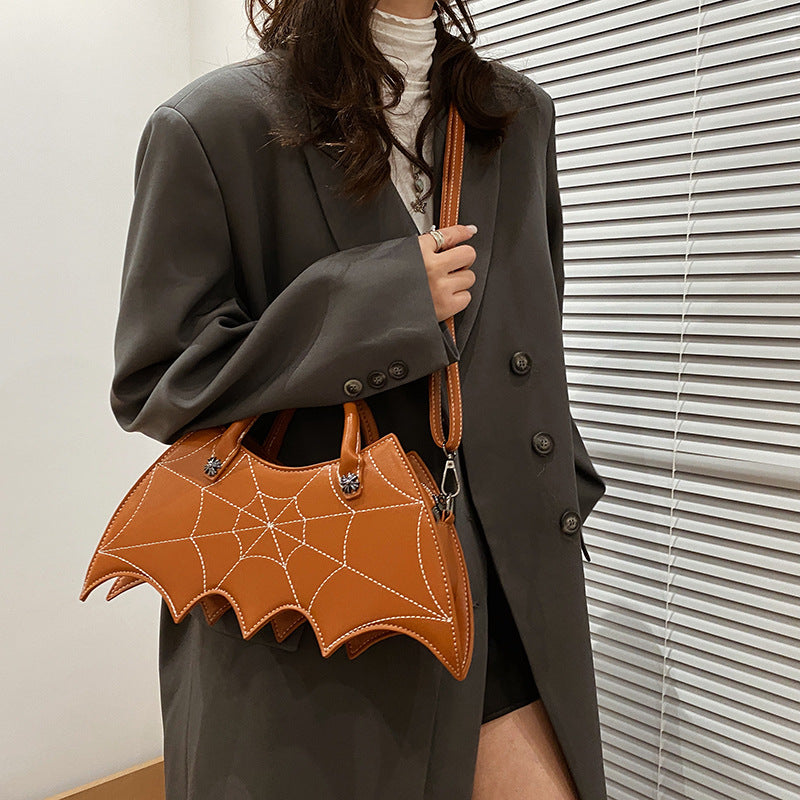Retro Punk Style Embroidered Crossbody Handbag for Women