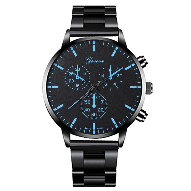 3PCS Men's Fashion Business Watches with Necklace Set