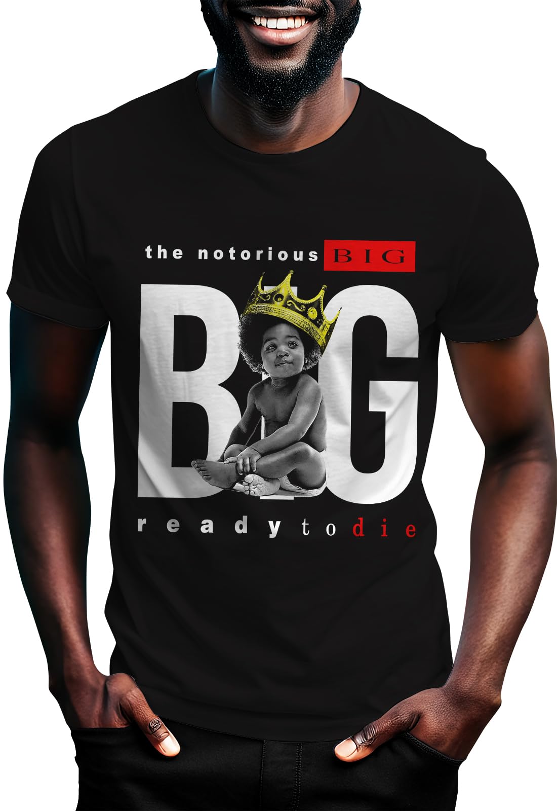 Swag Point Next Level Unisex The Notorious Biggie Graphic Short Sleeve T Shirts Vintage Print Hip Hop Cotton T-Shirts Baby Big BLK 3XL