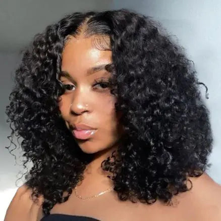 European & American Human Hair Lace Front Wig Cap for Ladies, Black