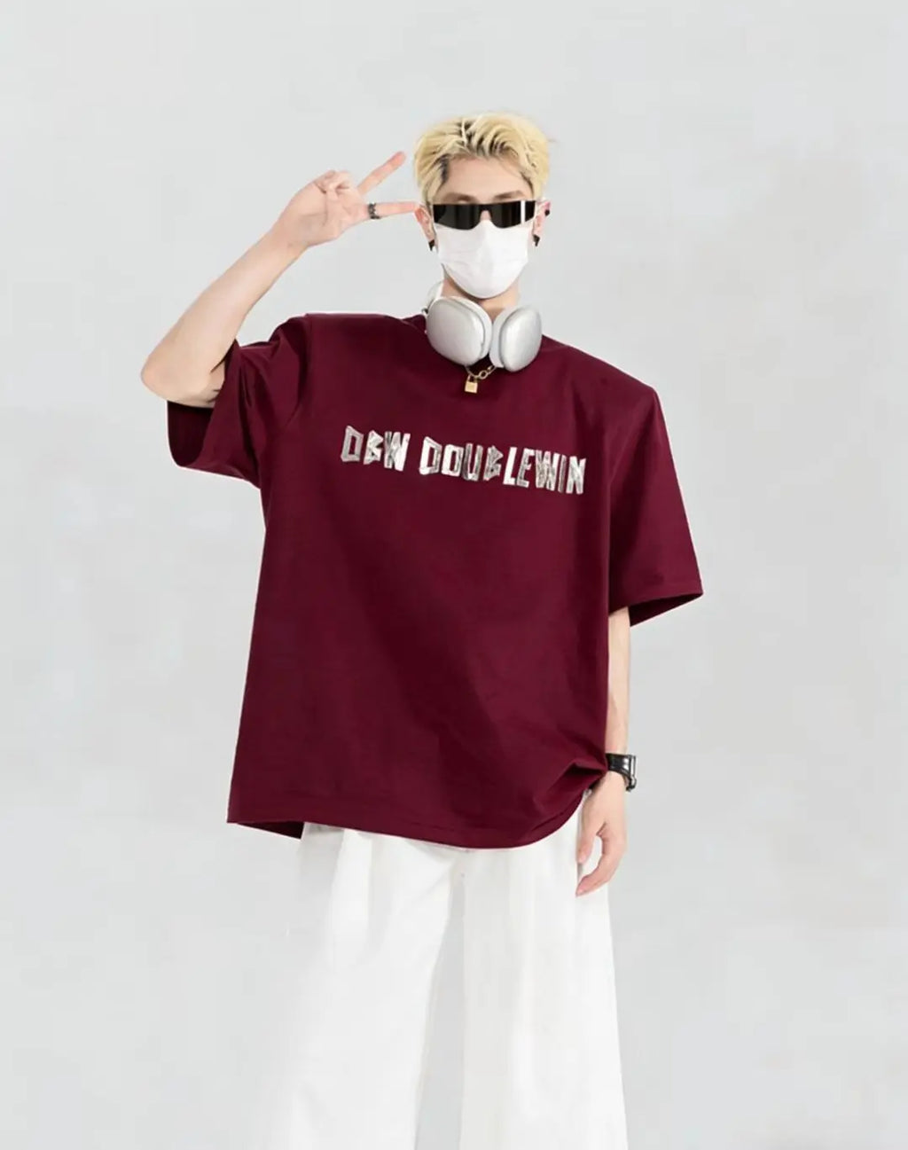230g, 100% Cotton Crew Neck 3D Letter Print, Comfortable Breathable Oversize Streetwear Tshirt for Spring Summer