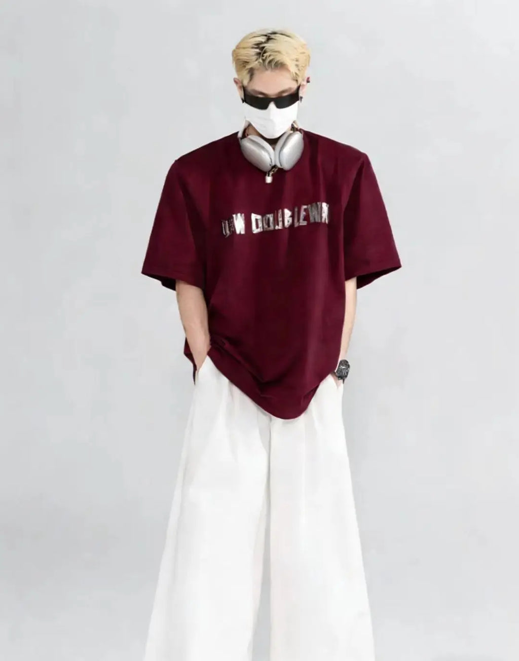 230g, 100% Cotton Crew Neck 3D Letter Print, Comfortable Breathable Oversize Streetwear Tshirt for Spring Summer