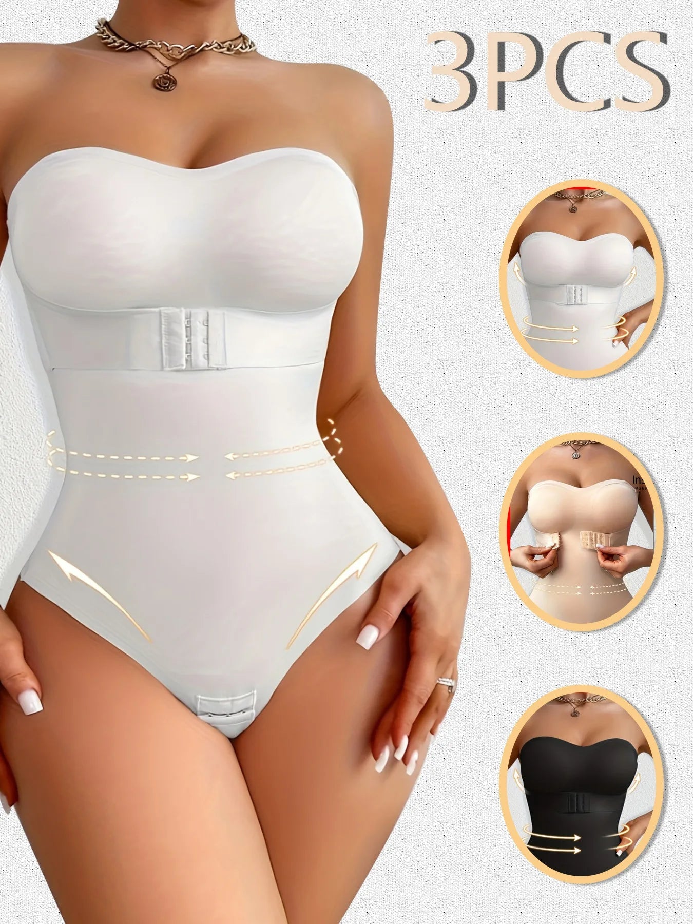 3PCS Women Compression Panties Corset Seamless Tummy Full Body Sling Abdominal High Compression Colombianas Women Fajas in Stock