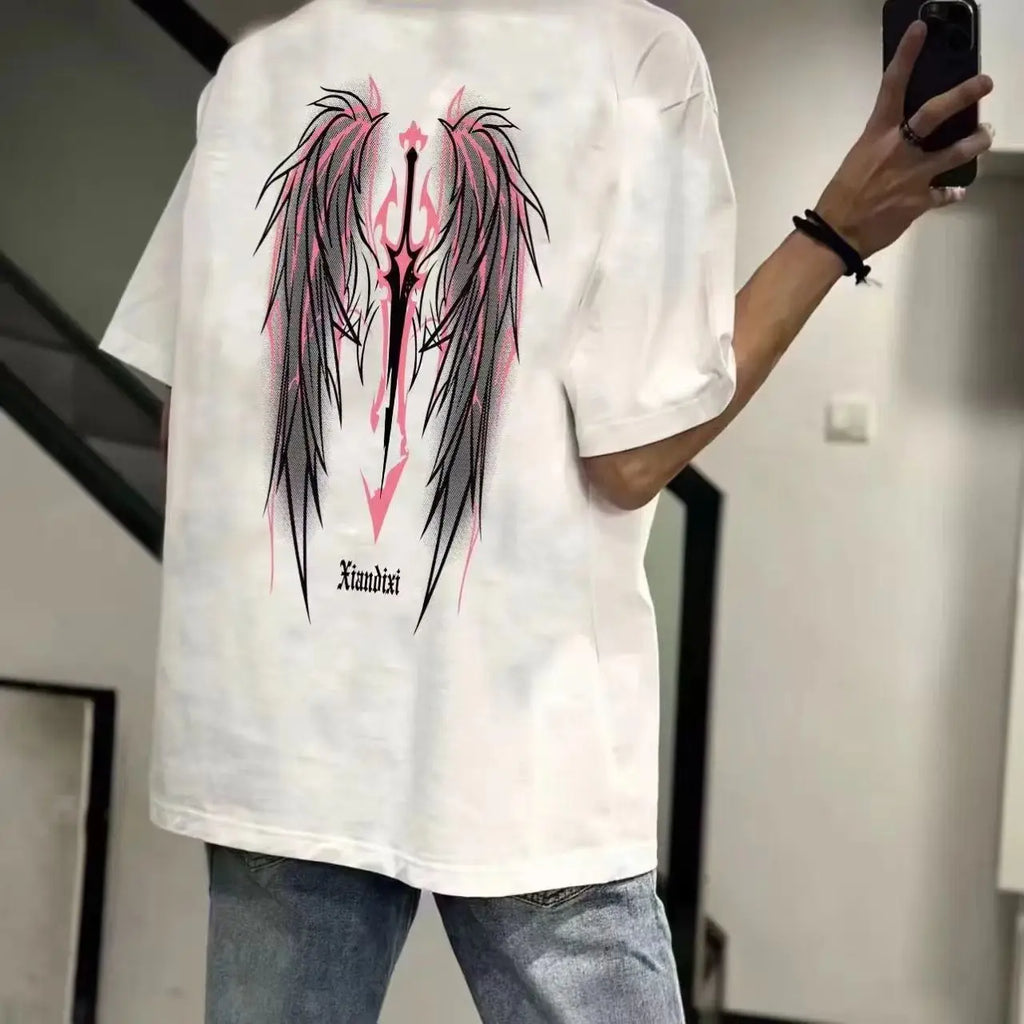 Best-selling High Street Unisex 100% Cotton Oversized Short-sleeved Three-piece Set Loose Casual T-shirt Versatile Summer