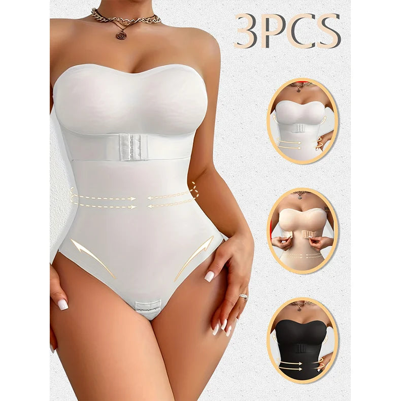 3PCS Women Compression Panties Corset Seamless Tummy Full Body Sling Abdominal High Compression Colombianas Women Fajas in Stock