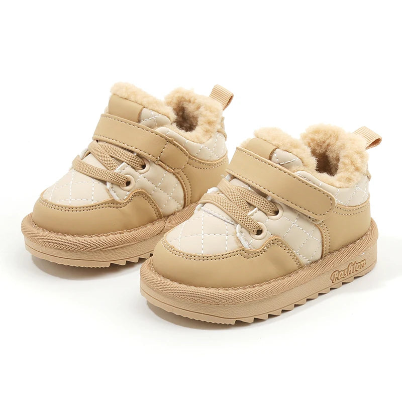 2025 New Winter Kids Sneakers - Soft Sole Thermal Slip-On Shoes, Boys Girls Non-Slip Plush Casual Shoes