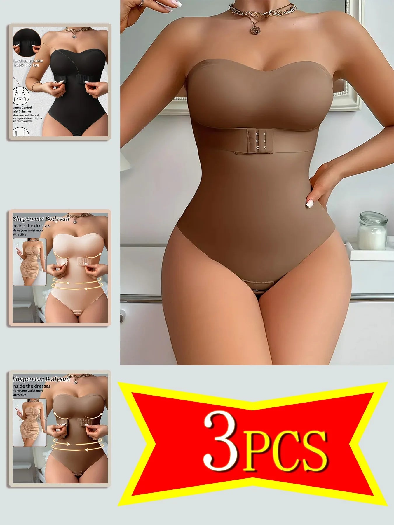 3PCS Women Compression Panties Corset Seamless Tummy Full Body Sling Abdominal High Compression Colombianas Women Fajas in Stock
