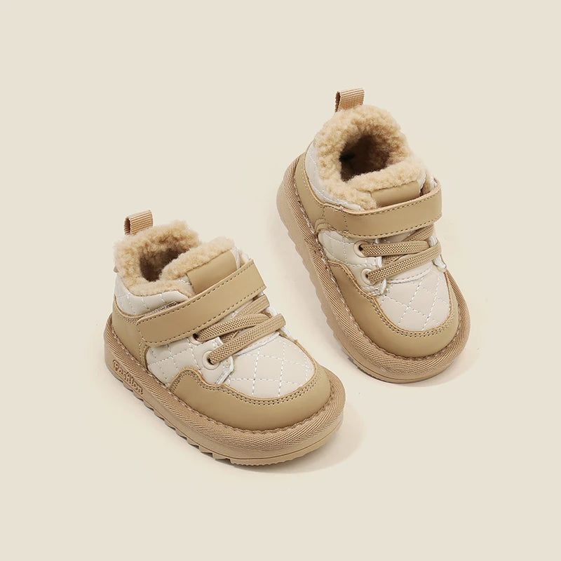 2025 New Winter Kids Sneakers - Soft Sole Thermal Slip-On Shoes, Boys Girls Non-Slip Plush Casual Shoes
