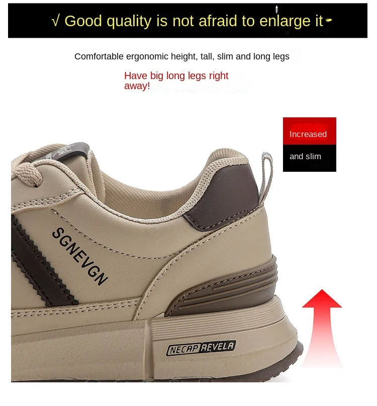 Women's 2025 Spring Autumn Running Flat Sneaker Cross-Border Plus Size All-match Leather Lace-Up Cushioning Non-slip Casual