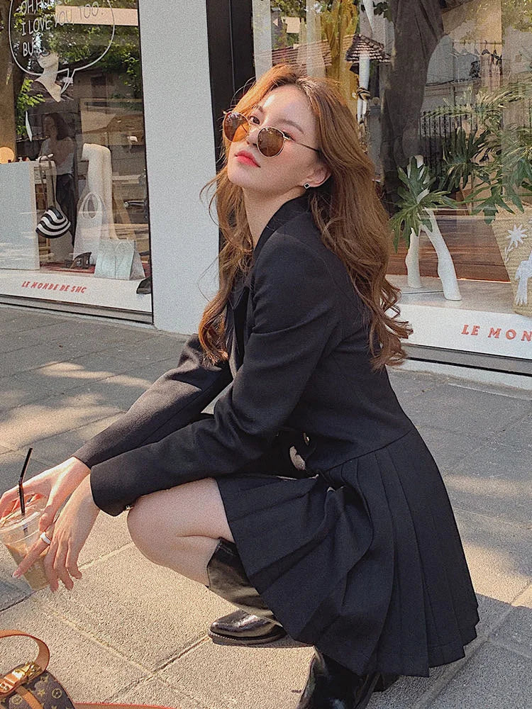 Women Business Suit Fashion Hepburn Sexy Little Black Dress Female French Style Elegant Vestidos Office Lady Autumn Outfit