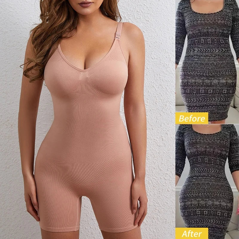 Women Full Slimming Waist Trainer Fajas Jumpsuits Butt Lifter Underwear Body Shaper Abdomen Tummy Control Seamless Bodysuit