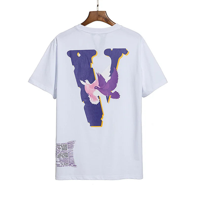 VLONE Men T Shirt 100% Cotton Original Brand Streetwear Women's T-shirt USA Summer Short Sleeve Harajuku Hip Hop Tshirt Vlone