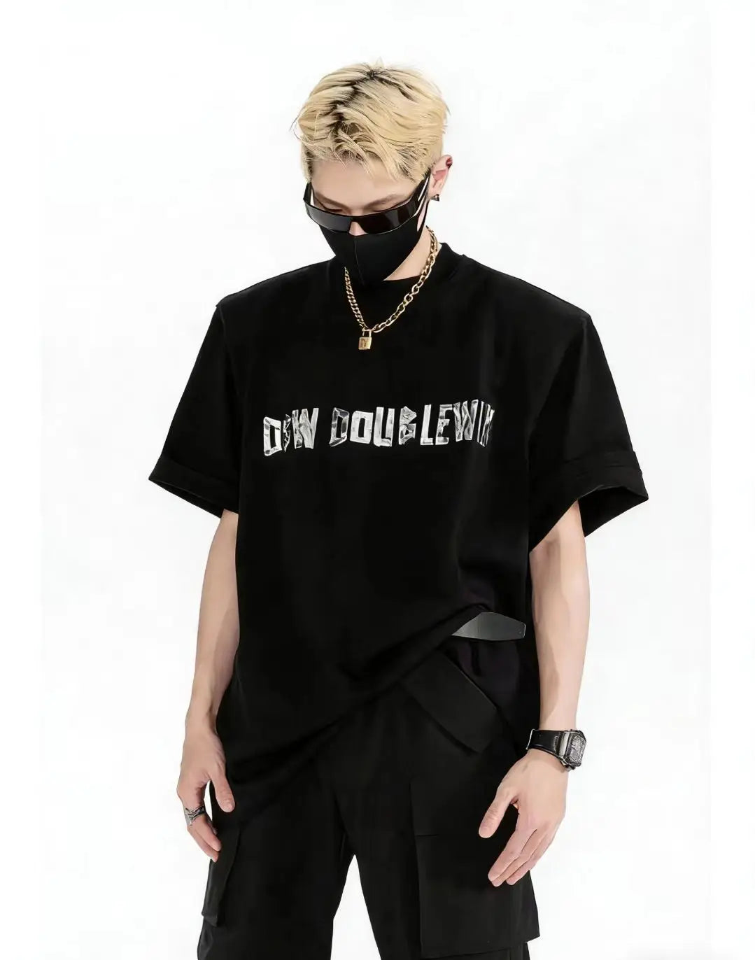 230g, 100% Cotton Crew Neck 3D Letter Print, Comfortable Breathable Oversize Streetwear Tshirt for Spring Summer