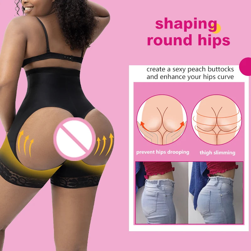 Custom Logo High Elastic Tummy Control Hip Enhancer Faja and Shapewear Women Post Op Hollow Butt Lifter BBL Shaper Short