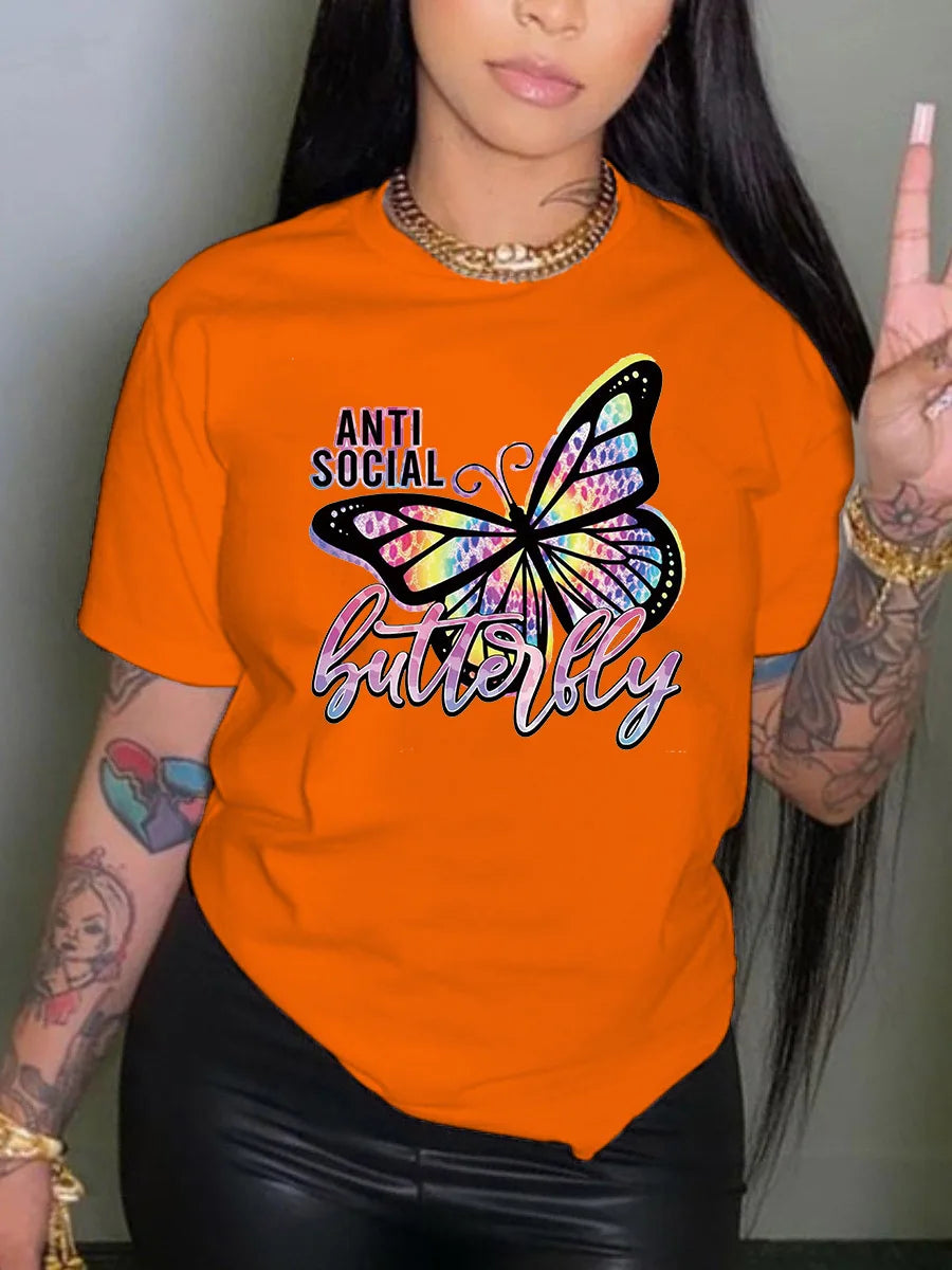Women's Fashion Casual Short Sleeve T-Shirt with Neck Knit for Spring Summer Autumn Women Oversized T-shirt