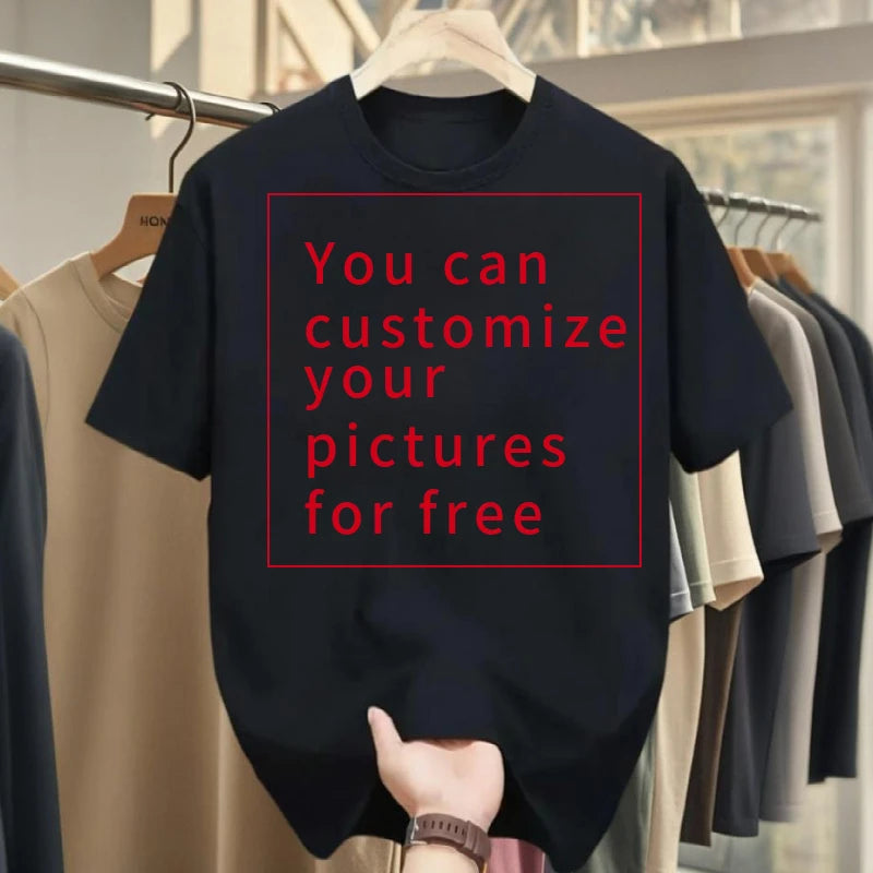 Free Customization of Printed Patterns Man T-shirt Wholesale New Summer Casual Clothing Your Logo Printing Tshirt Men's T-shirts