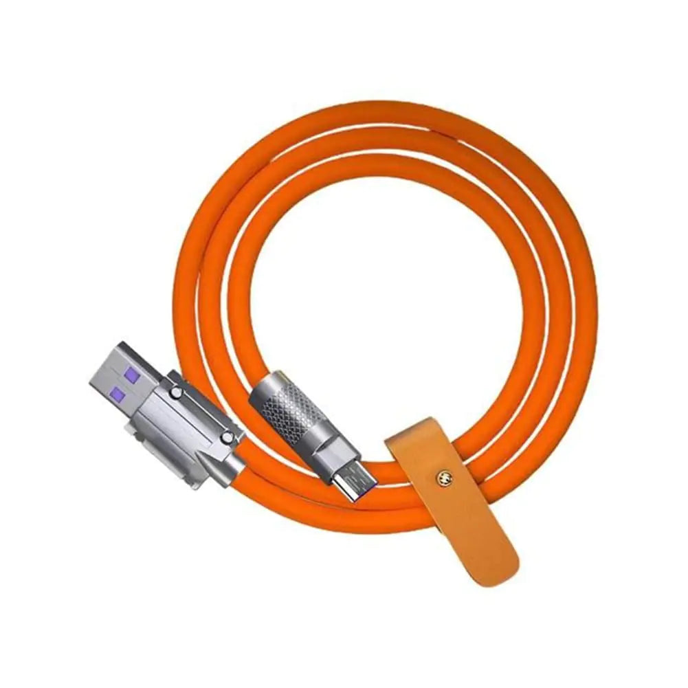 Trjgtas 120W 6A Super Fast Charge USB C Charging Cable USB Type-C Charging+Data 2-in-1 Mobile Phone Cable Orange(1M)