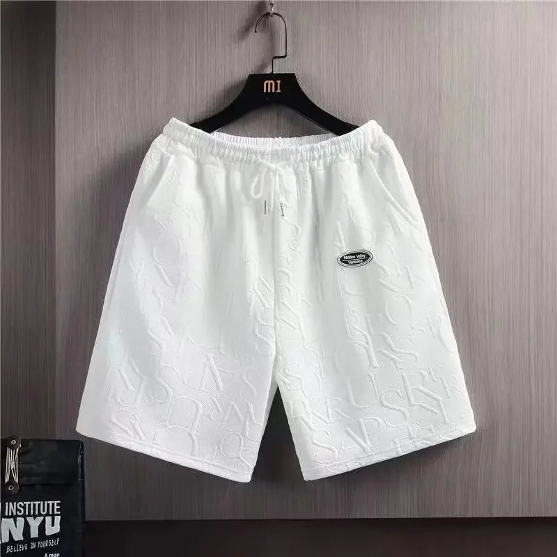 Shorts for Men Summer Running Casual Jogging Sport Short Pants Letter print Solid Color Drawstring Loose Dry Gym beach short man