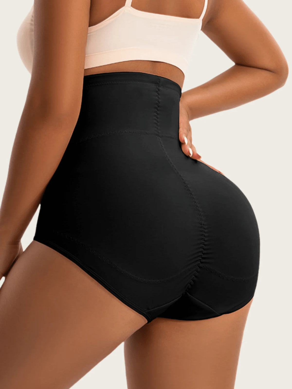 1pc Women High Cinched Waist Shaping Pants, Butt Lifting, Breathable Waist Belt, Double-Layer Reinforced Crotch, Suitable For Mu