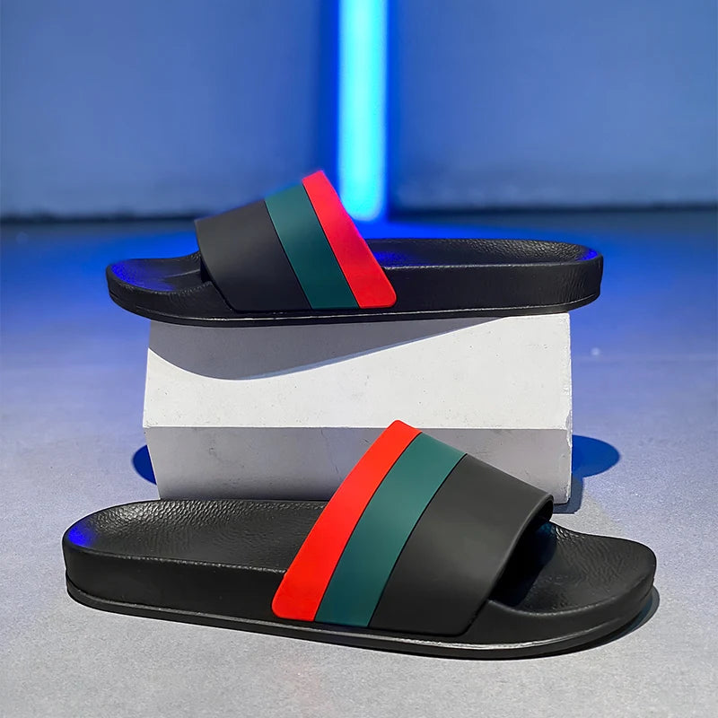 YRZL Men Slippers Summer Soft Sandals Breathable Lightweight Slides for Men Non-Slip Comfortable Shoes Outdoor Casual Footwear