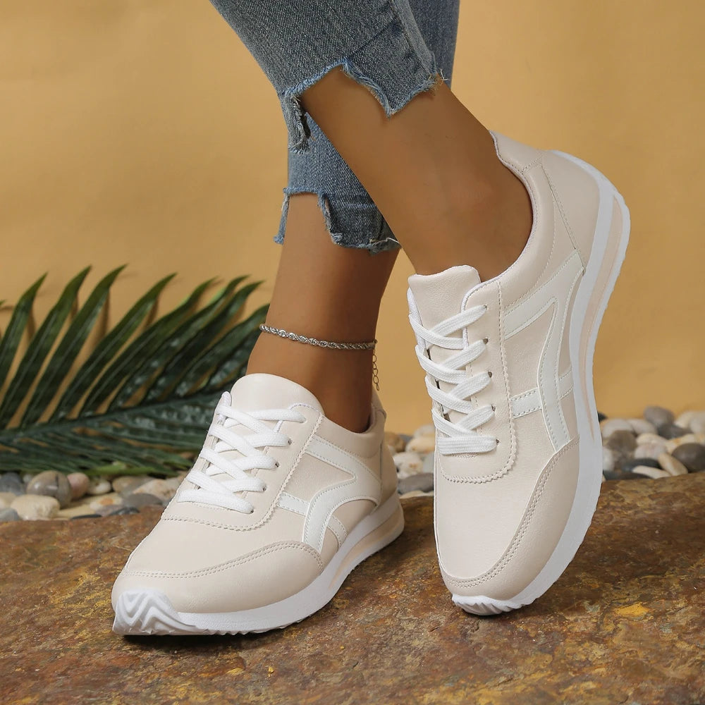 Sneakers Women New Sports Shoes Women's Small White Shoes Fashion Round Toe Lace Up Comfortable Lightweight Running Shoes