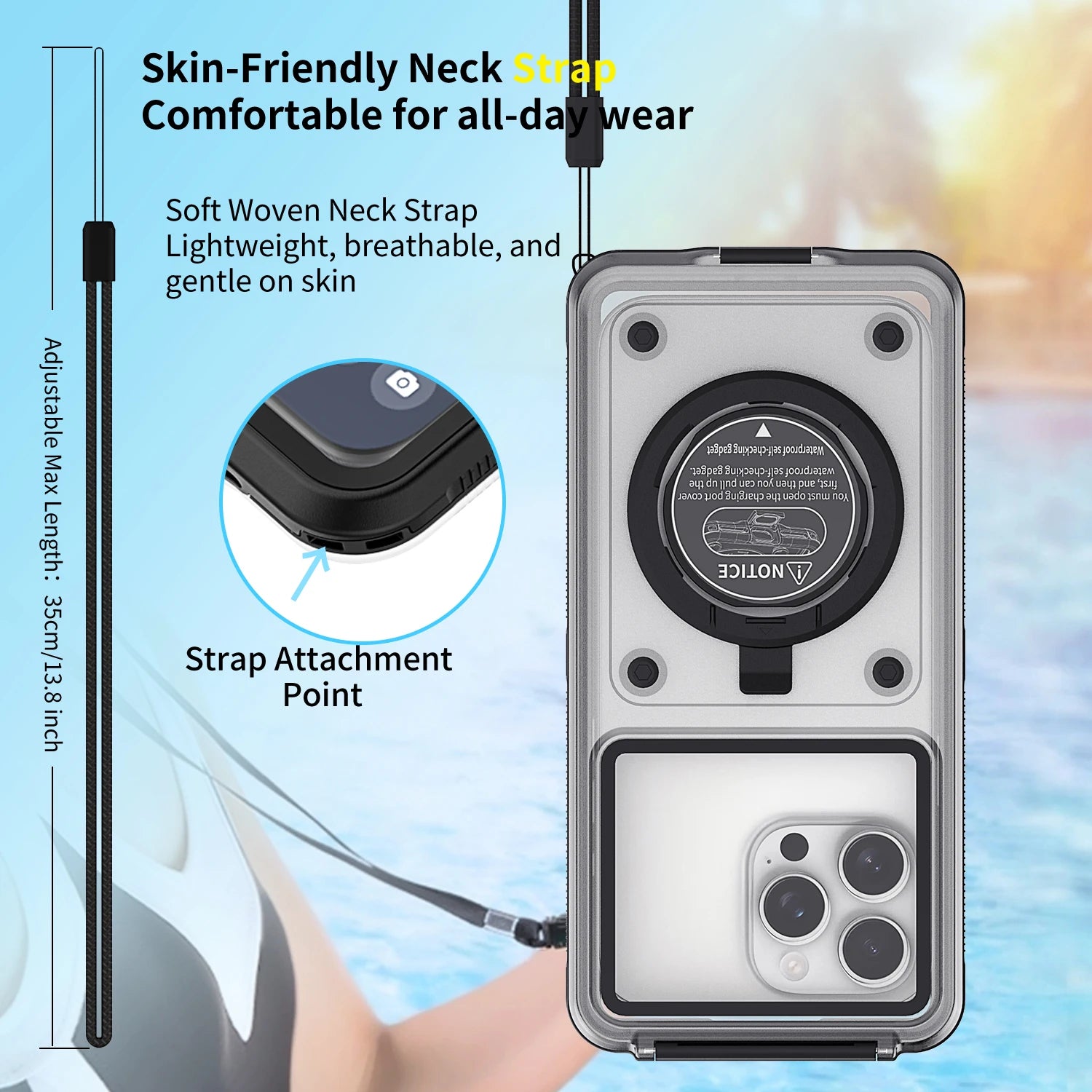 6.9inch universal waterproof phone case, shockproof and durable, available in multiple colors and compatible with various brands