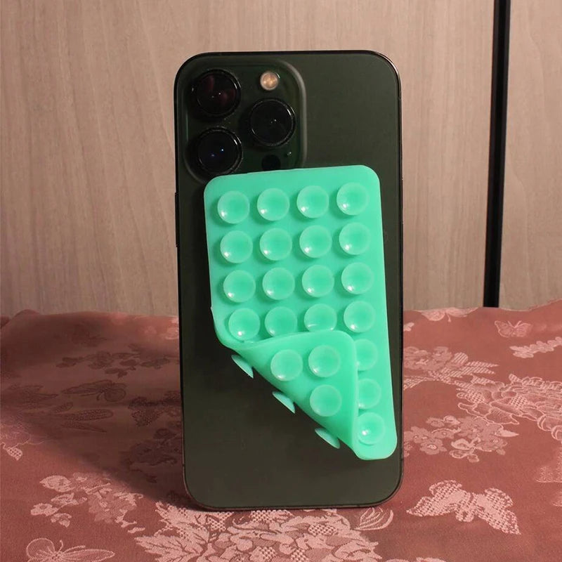Silicone Suction Cup Phone Case Mount - Double-Sided Hands-Free Strong Holder for iPhone Android for Car Mirror Kitchen Bathroom