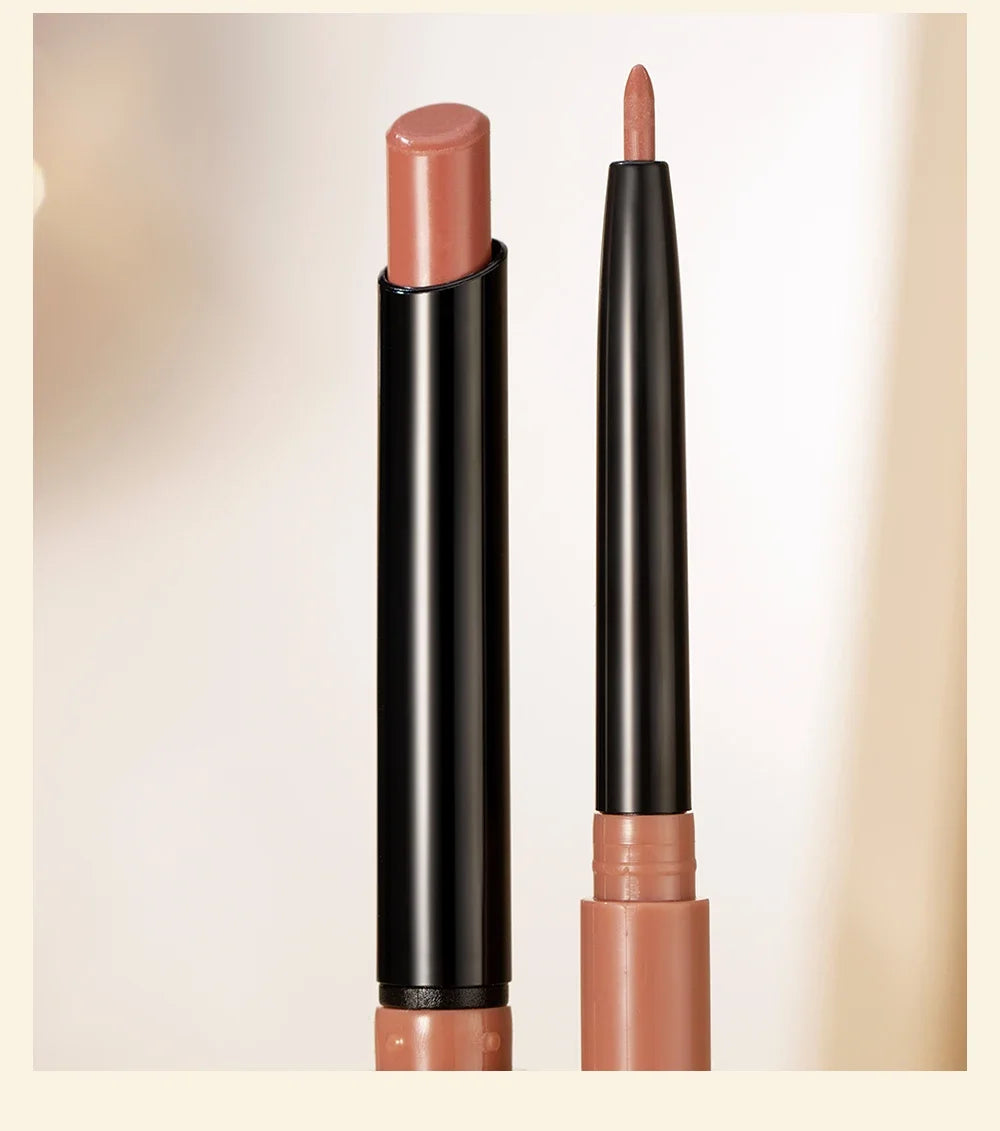 2pcs Lipstick Lipliner Pen Set Matte Velvet Lip Liner Pencil Contour Makeup Sexy Red Lip Stick Long Lasting Cosmetics