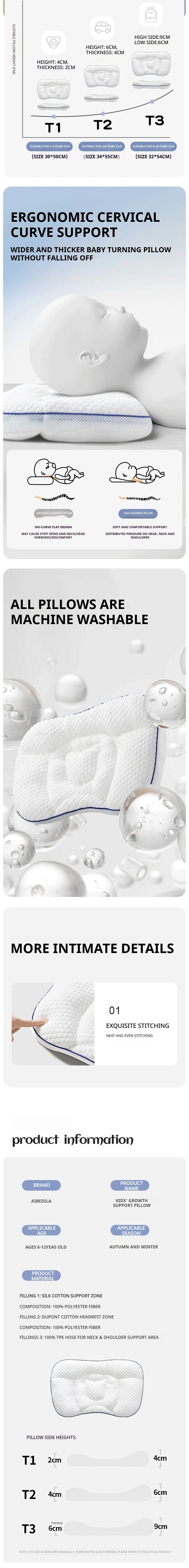 AIBEDILA Baby Pillows for Newborns Neck Pillow Newborn Baby Things Children's Orthopedic Travel Pillow Bedding Mother Kids Items