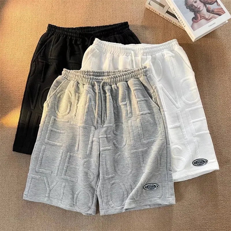 Shorts for Men Summer Running Casual Jogging Sport Short Pants Letter print Solid Color Drawstring Loose Dry Gym beach short man