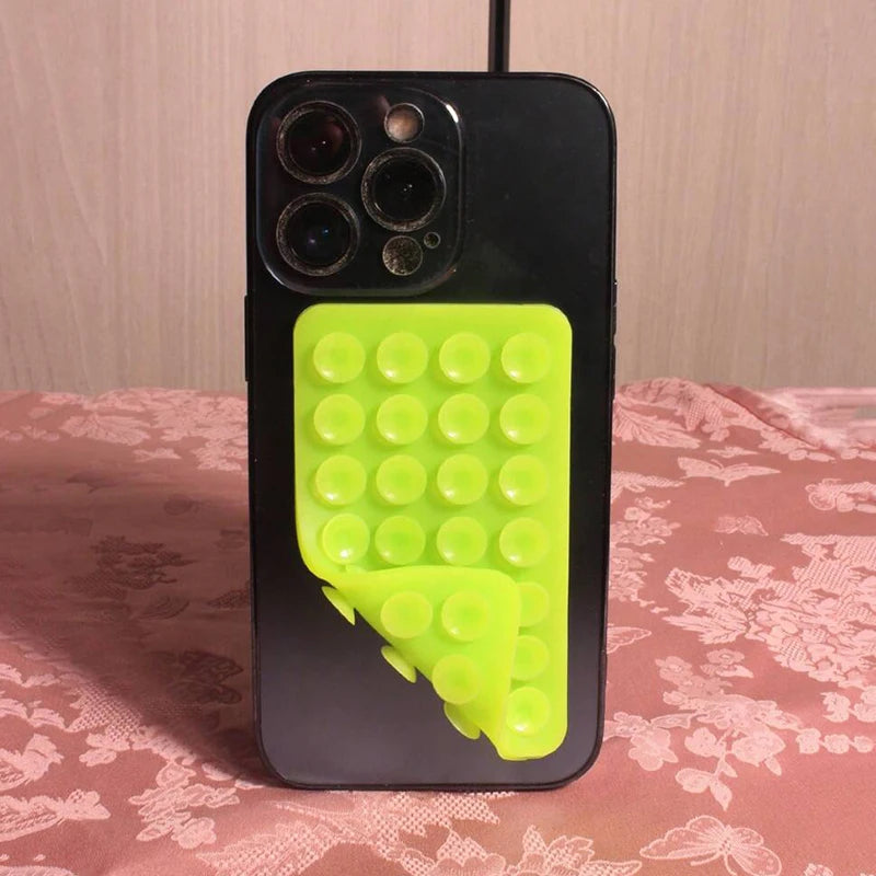 Silicone Suction Cup Phone Case Mount - Double-Sided Hands-Free Strong Holder for iPhone Android for Car Mirror Kitchen Bathroom