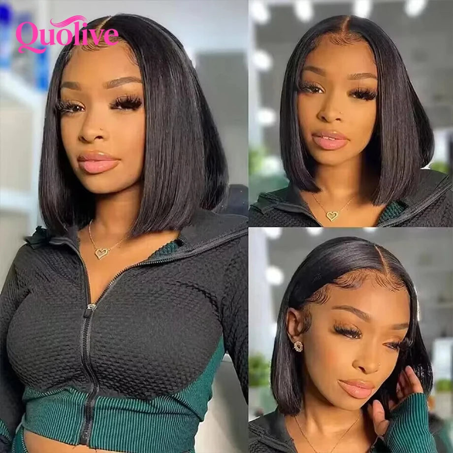 Short Bob Wig Human Hair Wear And Go Glueless Wigs 5x5 Hd Lace Closure Wig 13x6 Hd Lace Straight Human Hair Wigs For Black Women