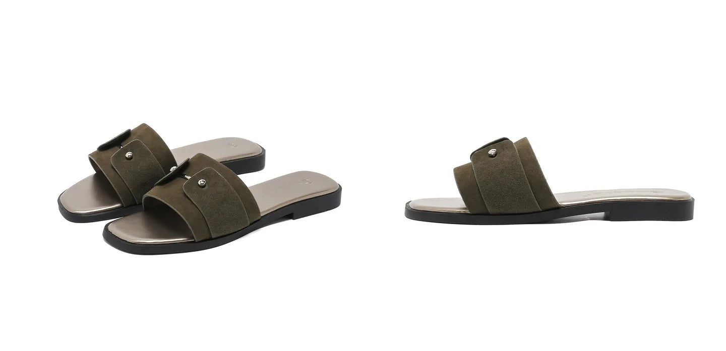 Womens slippers summer elegant versatile casual breathable anti-slip suitable outdoor travel beach activities flat shoes sandals