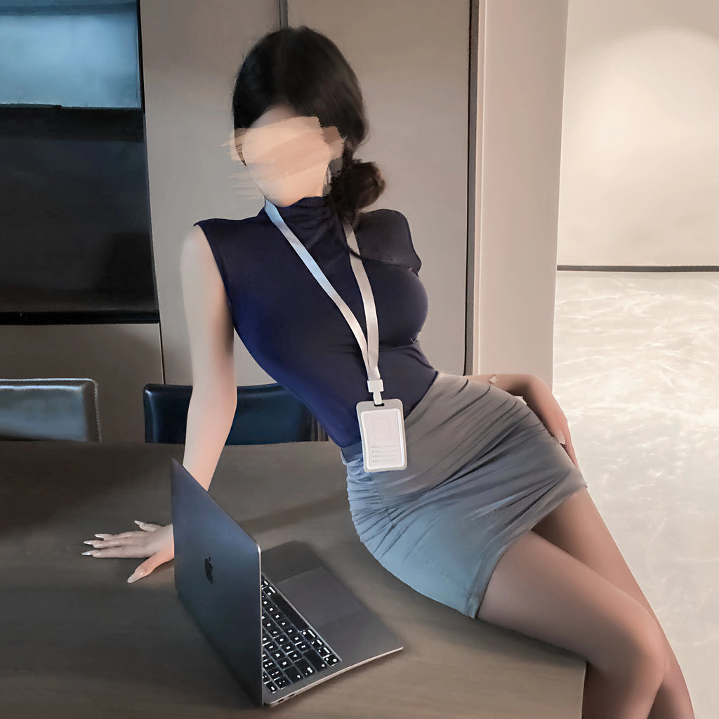 Sexy Office Lady Cosplay Costumes Erotic Lingerie Hip Wrap Skirt Women's Secretary Roleplay Uniform Temptation Mini Dress