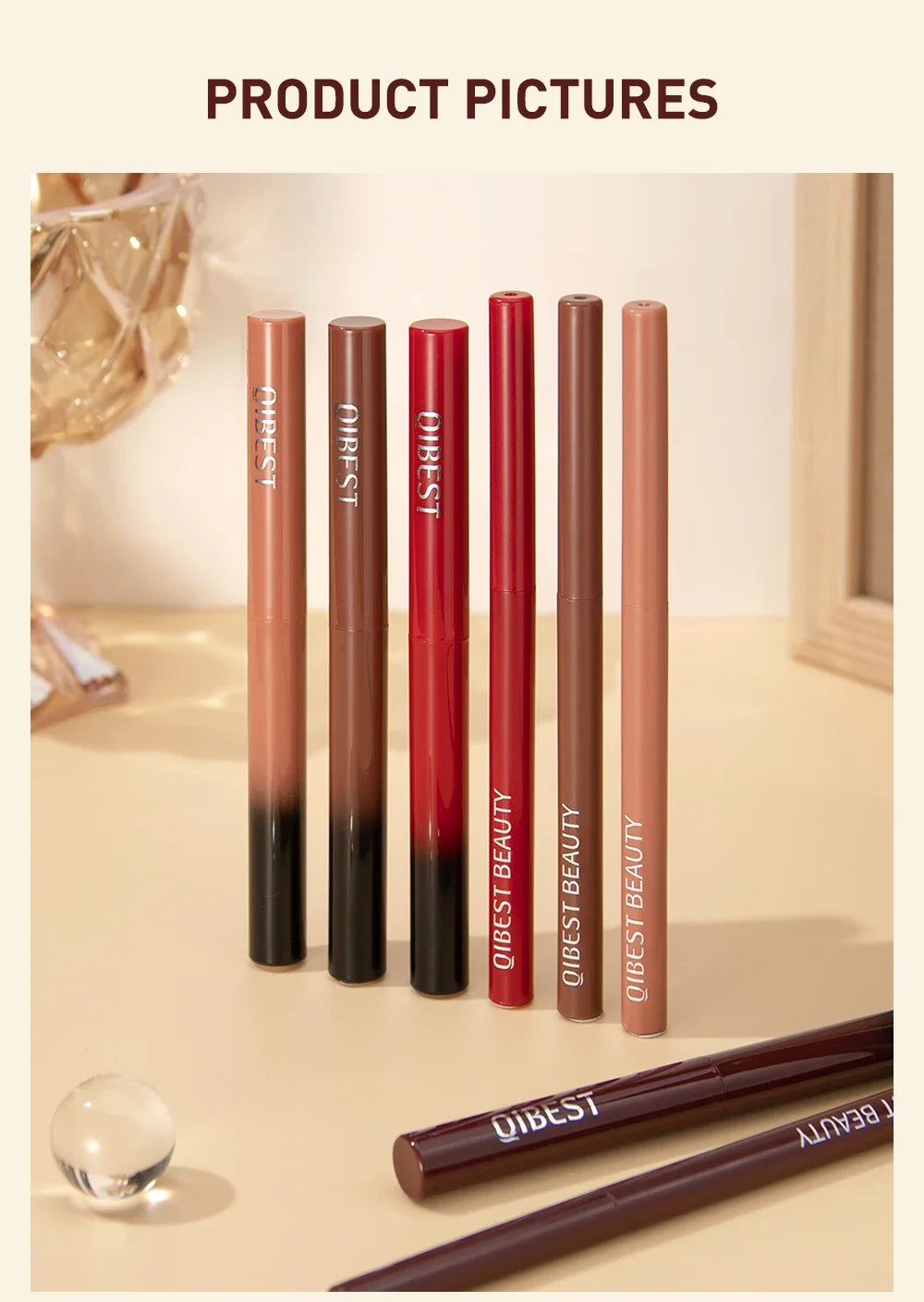 2pcs Lipstick Lipliner Pen Set Matte Velvet Lip Liner Pencil Contour Makeup Sexy Red Lip Stick Long Lasting Cosmetics