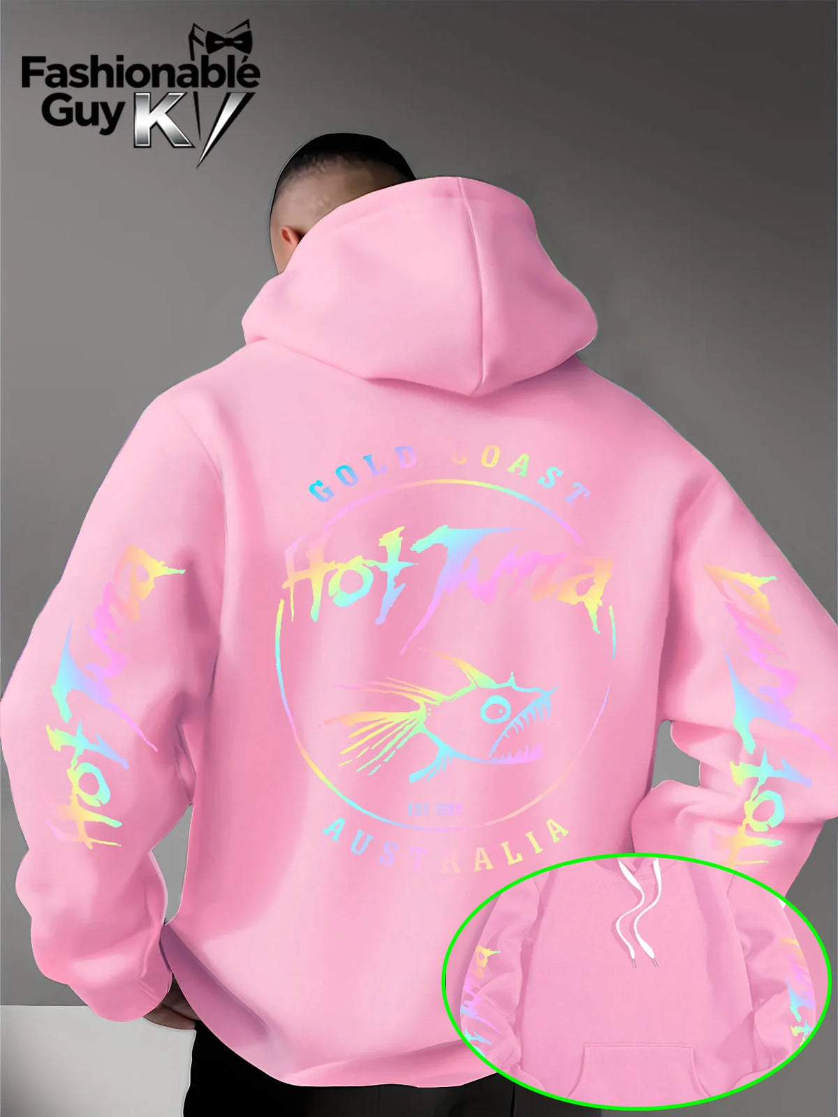 Men Hoodie Hot Tuna Gold Coast Australia 1969 Rainbow Print Casual Streetwear Oversized Sweatshirt Unisex Harajuku Pullover Tops