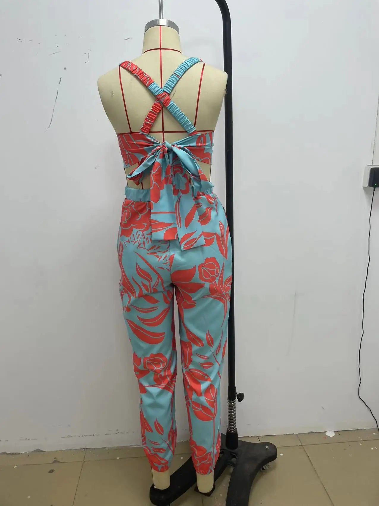 Women's Jumpsuit Elegant Sexy Suspender Printed Jumpsuits Casual Hip Waist Overalls Romper For Women Spring Summer 2023