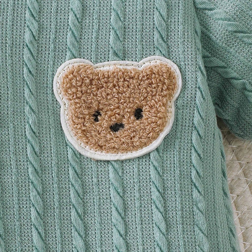 0-18 Months old Newborn Baby boy Jumpsuit Cute Little Bear Short sleeved Jumpsuit Baby clothing Boy baby Summer Crawling Suit