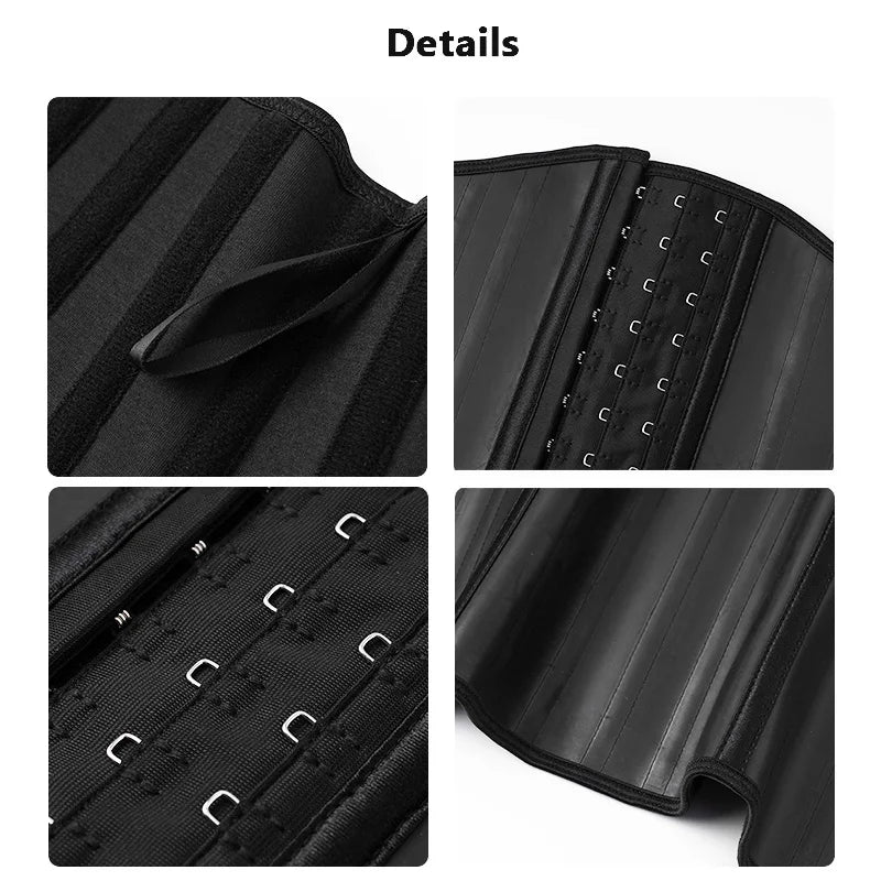 25 Steel Bones Latex Waist Trainer Corset Shapewear Slimming Belly Women Body Shaper Modeling Strap Reductive Girdle
