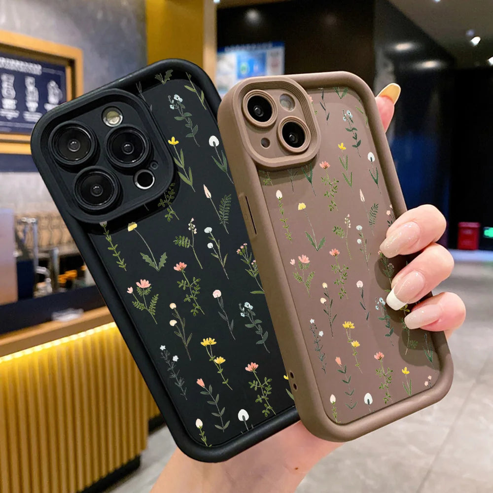 Cute Flower Phone Case For iPhone 11 Case iPhone 15 13 16 17 12 14 Pro Max XR X XS 7 8 Plus SE Anti-drop Shockproof Cover Funda