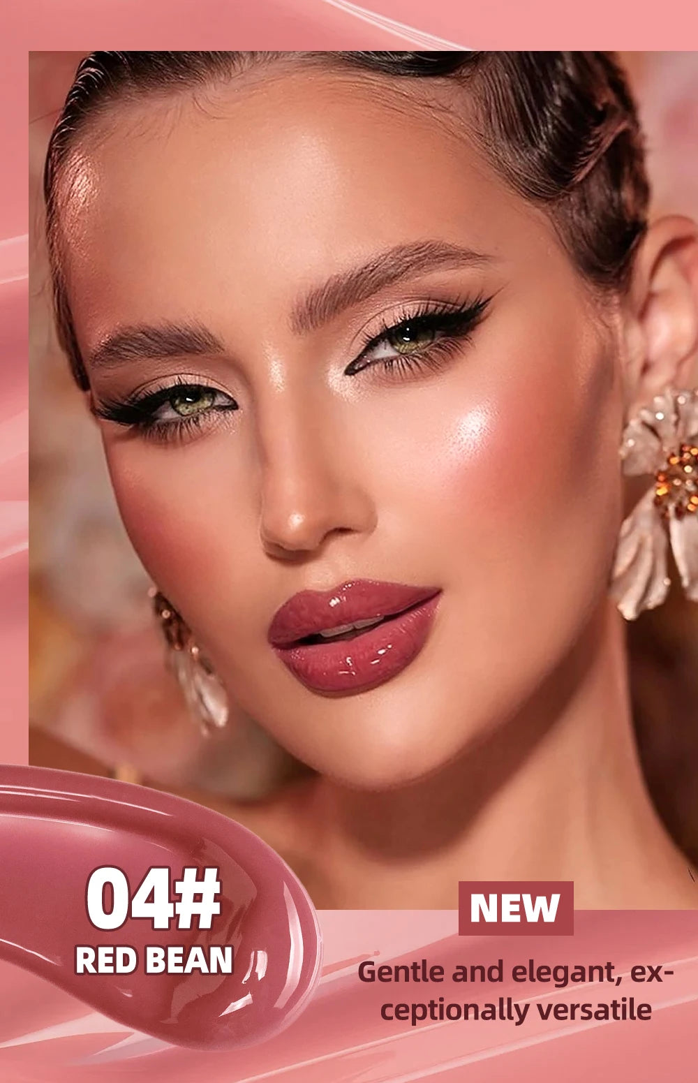 QIBEST Mirror Pearl Lipgloss Long Lasting Moisturizing Lipstick Shine Glitter Lip Glaze Non Stick Cup Jelly Pout Lip Tint Makeup