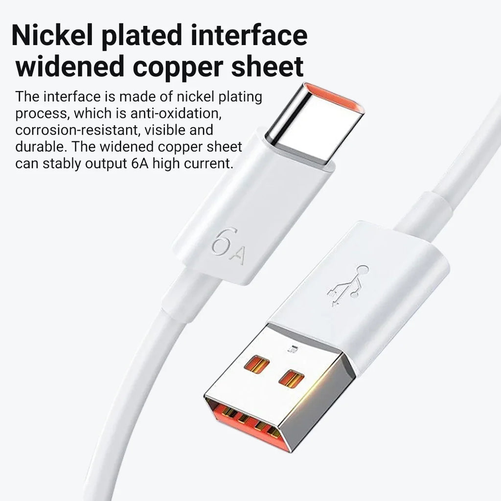 6A 66W Super Fast Charger Type C Cable for Huawei Mate 40 50 60 P50 P60 Nova 8 9 10 Honor 50 70 90 100 200 Lite X7 X8 X9 Magic 5