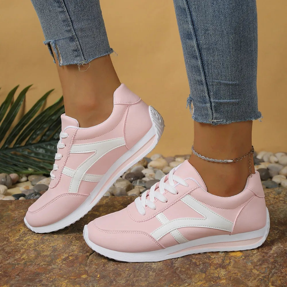 Sneakers Women New Sports Shoes Women's Small White Shoes Fashion Round Toe Lace Up Comfortable Lightweight Running Shoes
